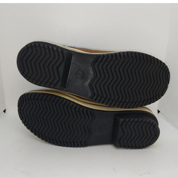 Merona Womens Pre-owned Brown w/Blue Plaid Faux Fur Lined Winter Boots - sz. 7 - Picture 5 of 5